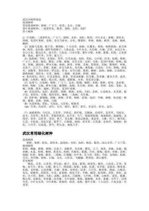 武汉市树种规划