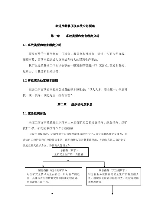 掘进及巷修顶板事故应急方案