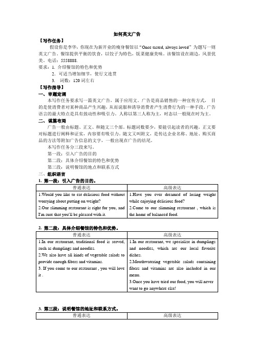 如何写英文广告