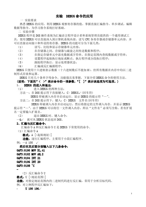 debug命令的使用