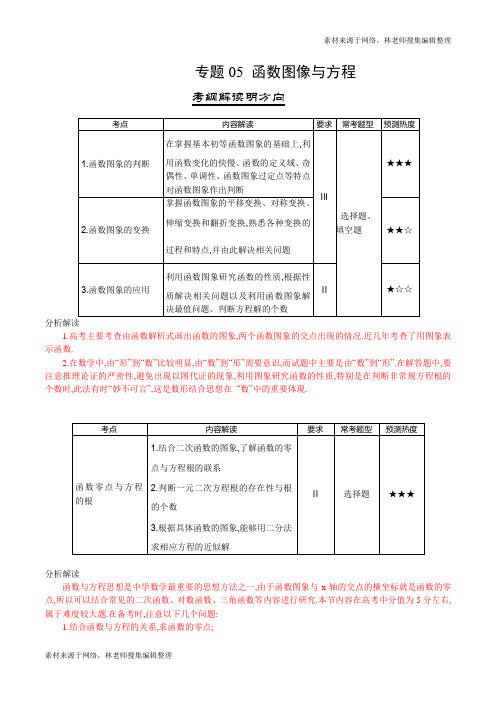 三年高考(2016-2018)数学(理)真题分项版解析——专题05 函数图象与方程(解析版)