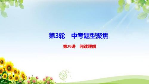 中考英语专题第39讲：阅读理解课件