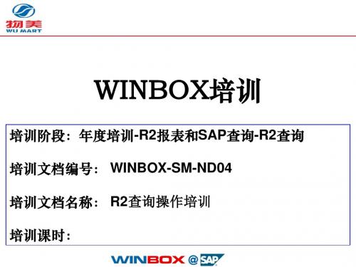 WINBOX-SM-ND04-R2报表和SAP查询(R2查询)