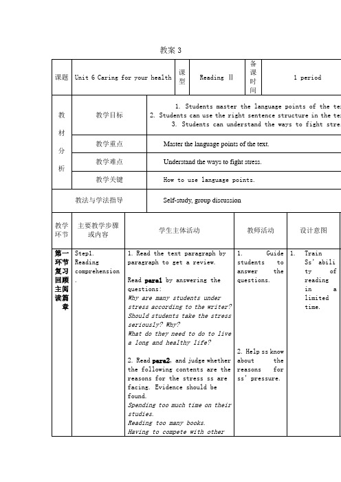 初中英语九年级下册教案：Unit 6 教案3