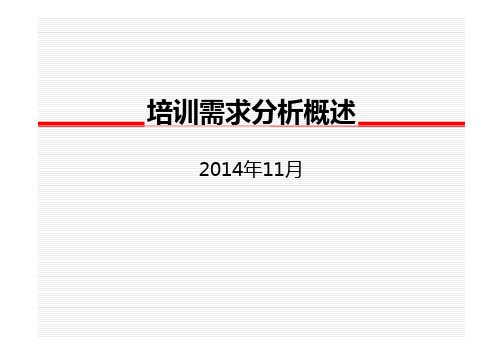 培训需求分析概述