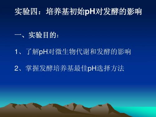 实验四 pH对发酵的影响