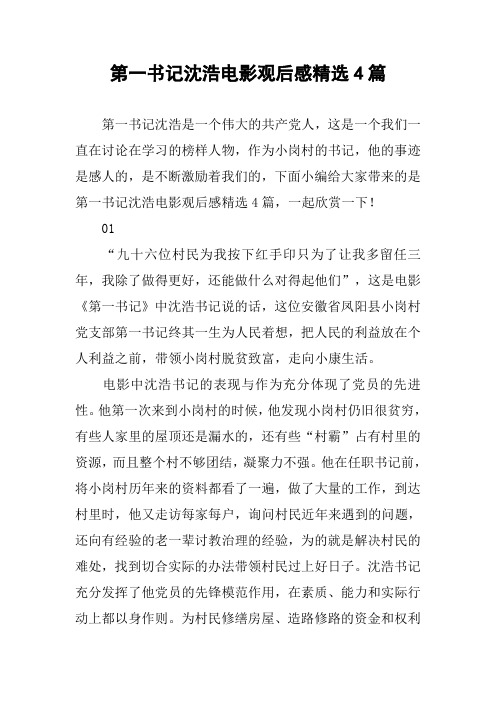 第一书记沈浩电影观后感精选4篇