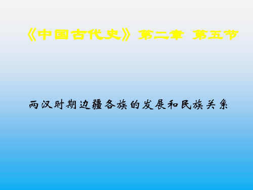 高中历史ppt课件两汉时期边疆各族的发展和民族关系