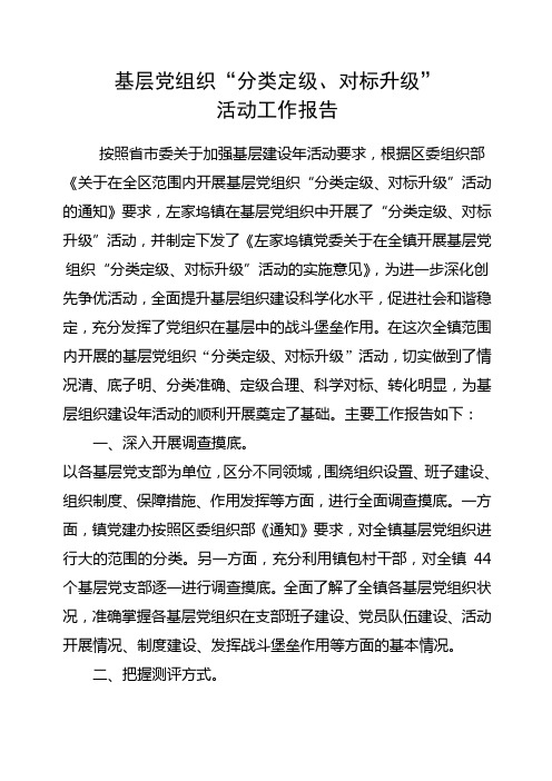 乡镇分类定级工作报告