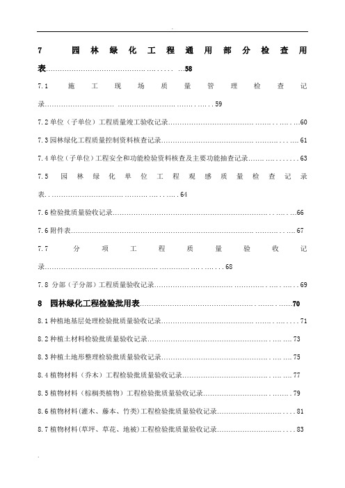 最新园林绿化表格(比较全面)