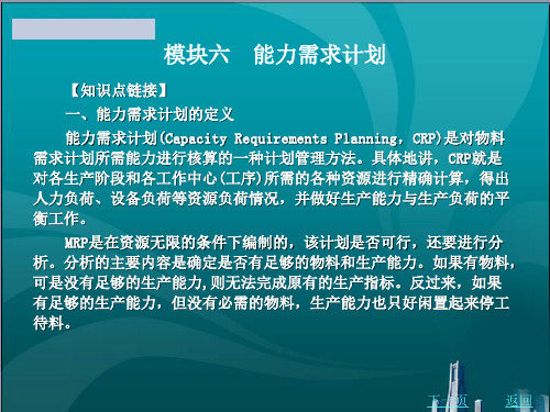 能力需求计划