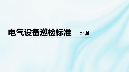 电气设备巡检标准培训