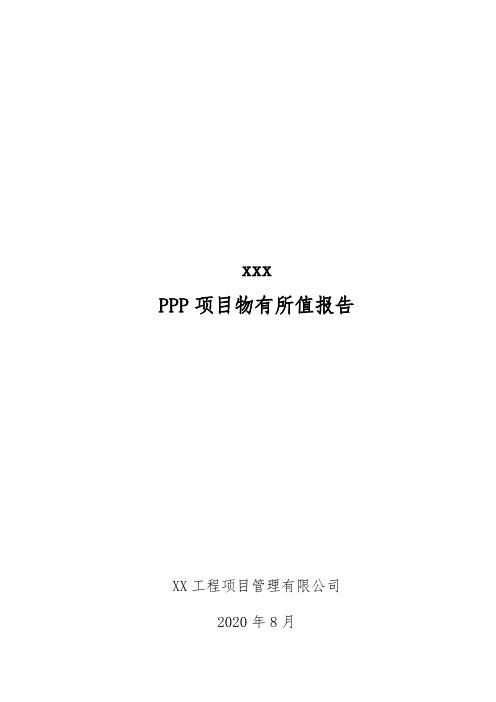 物有所值评价报告模板