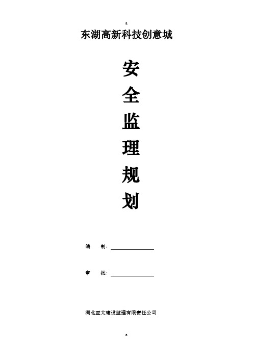 《安全监理规划》word版