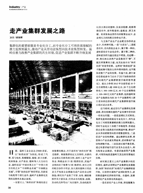 走产业集群发展之路
