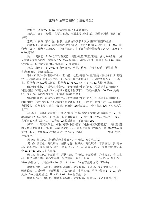 岩心编录模版