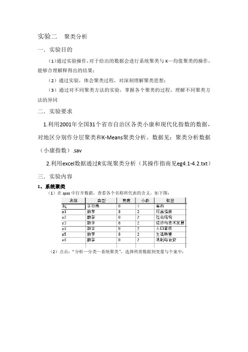 实验二聚类分析