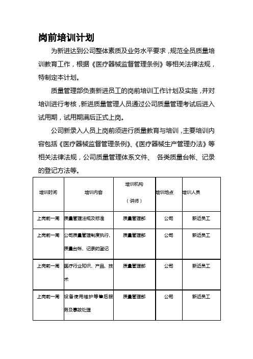 医疗器械岗前培训