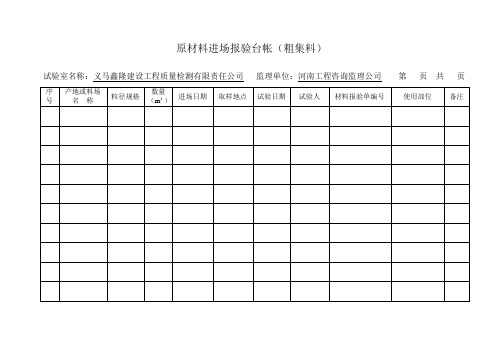 原材料进场报验台帐(粗集料)