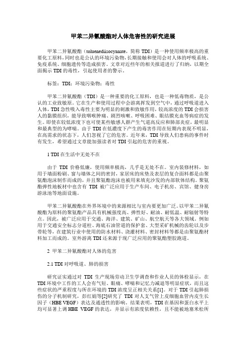 甲苯二异氰酸酯对人体危害性的研究进展