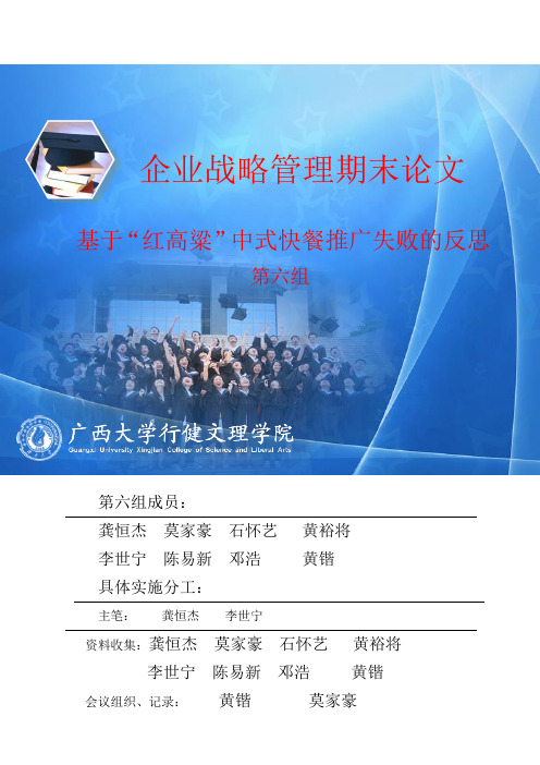 企业战略管理红高粱与麦当劳