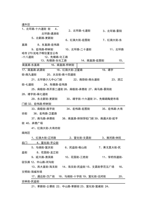 哈市270处电子眼位置全公布