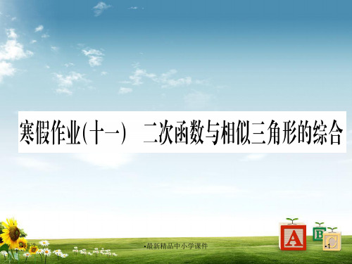 九年级数学下册寒假作业十一二次函数与相似三角形的综合课堂导练课件含中考真题新版新人教版