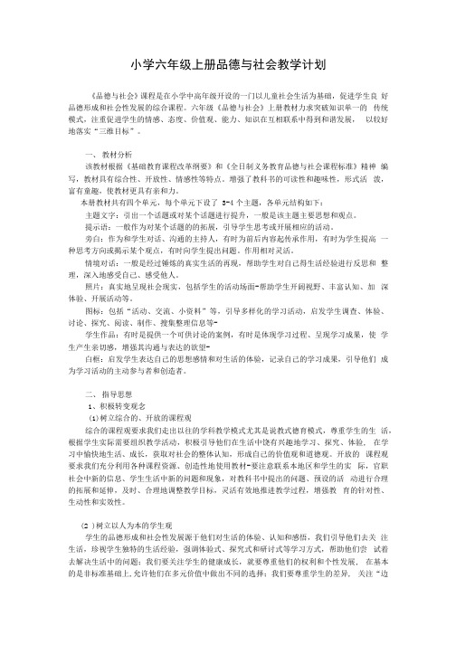 六年级思品教案.docx