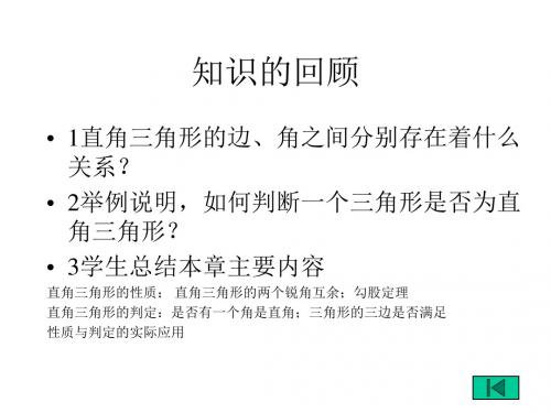 第一章 勾股定理 回顾与思考PPT课件