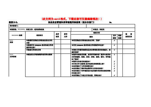 ISO22000审核检查表