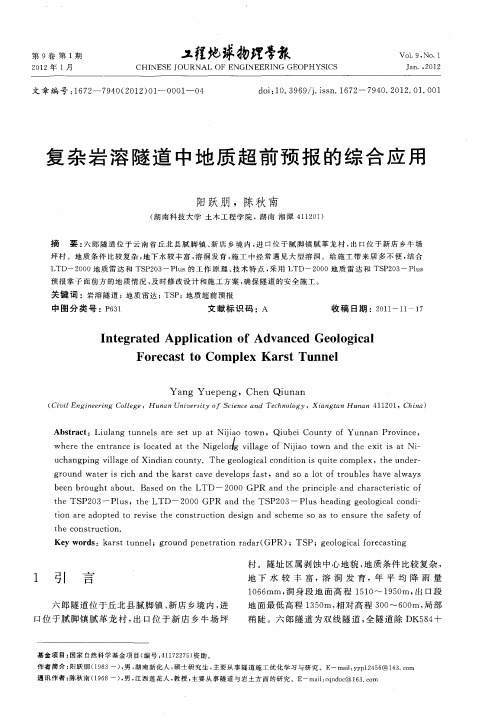 复杂岩溶隧道中地质超前预报的综合应用