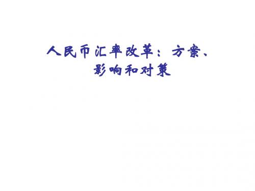 银行：人民币汇率改革及其影响-文档资料
