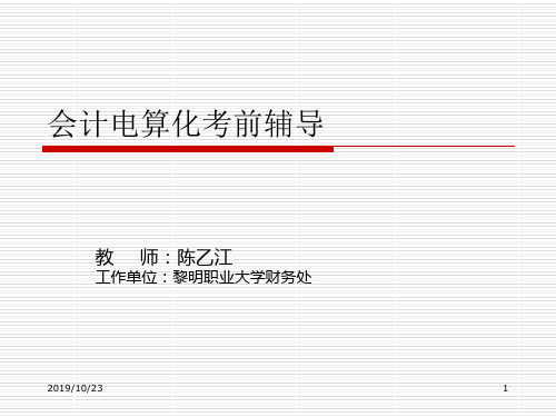 初级会计电算化考前辅导