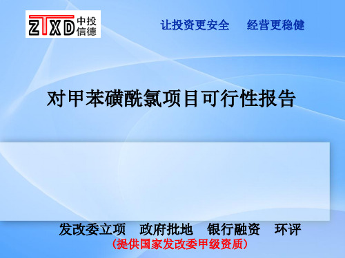 对甲苯磺酰氯项目可行性研究报告共15页文档