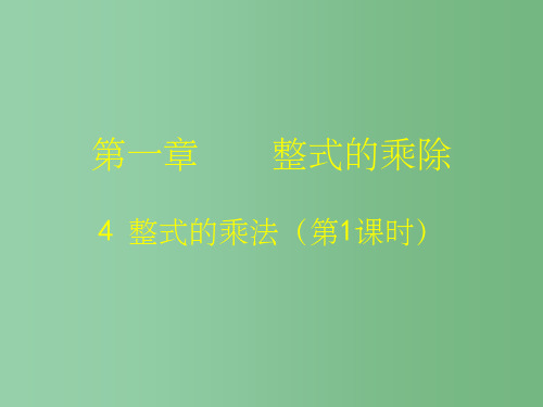 八年级数学下册 第一章《整式的乘法》课件(一) 北师大版