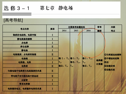 2018版高考物理粤教版大一轮复习课件：第七章 基础课1 电场的力的性质 精品