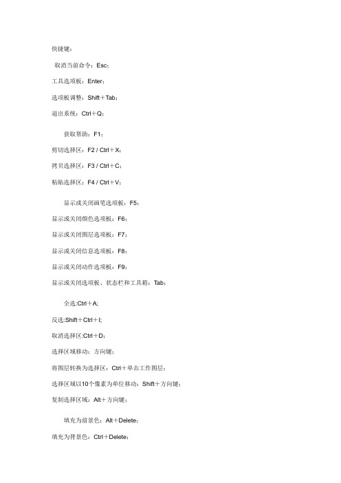 PS快捷键大全