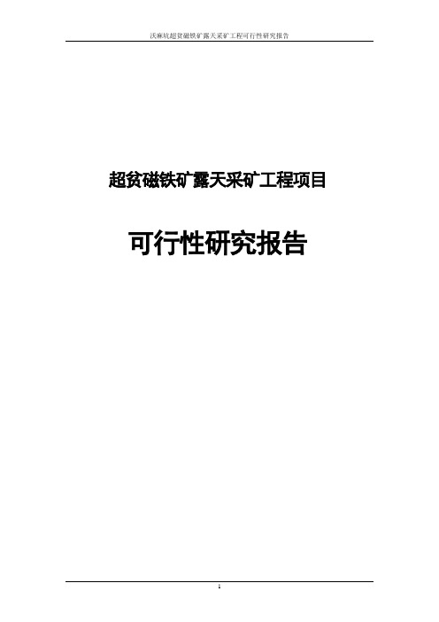 超贫磁铁矿露天采矿工程可行性研究报告
