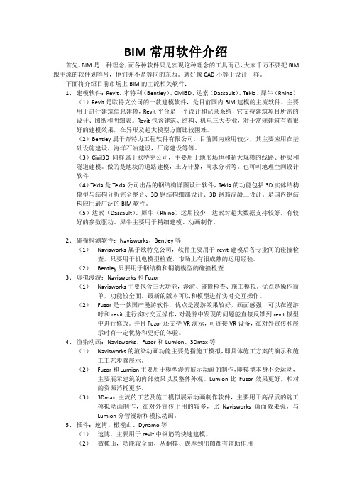 BIM常用软件介绍