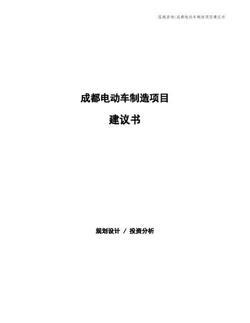 成都电动车制造项目建议书