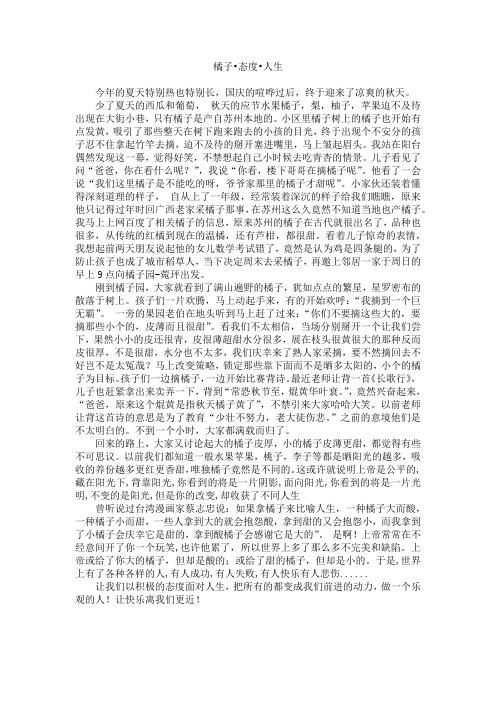 橘子,态度,人生