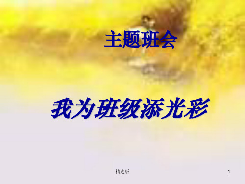 我为班级添光彩主题班会ppt课件