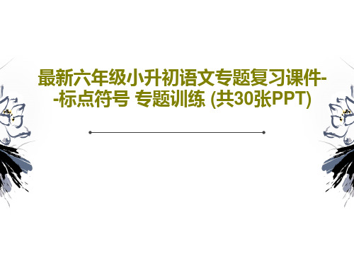 最新六年级小升初语文专题复习课件--标点符号 专题训练 (共30张PPT)32页文档