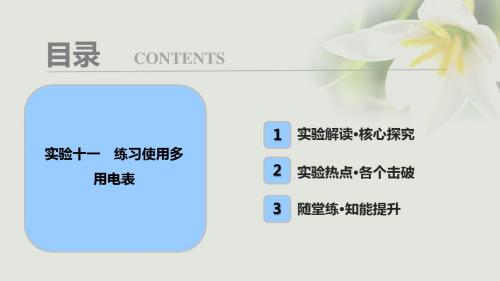 高考物理一轮复习第八章恒定电流实验十一练习使用多用电表课件