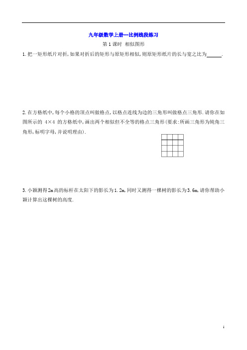 九年级数学上册--比例线段练习 (2)