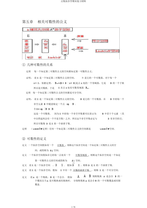 点集拓扑学期末复习材料