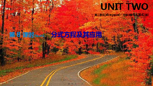 中考数学总复习 第二单元 方程(组)与不等式(组)第08课时 分式方程及其应用课件