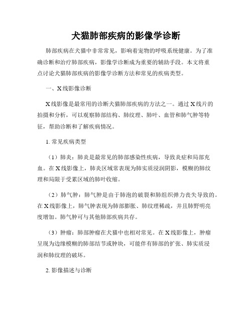 犬猫肺部疾病的影像学诊断