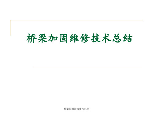 桥梁加固维修技术总结 ppt课件