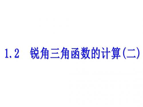 2019-2020年浙教版九年级下册数学训练课件：1.2  锐角三角函数的计算(二) (2)